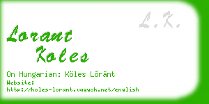 lorant koles business card
